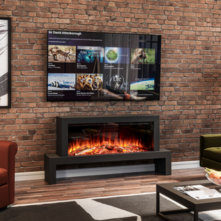 Solution Brandon Stove Bench Electric Modern Feature Fire and Fireplace