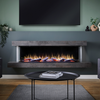 Cento Deep Wall Mounted Electric Fire and Fireplace Suite - Katell