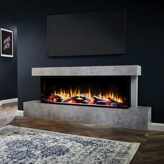 Cento Deep Floor Mounted Electric Fire and Fireplace Suite - Katell