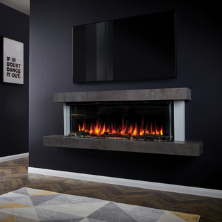 Cento Slim Wall Mounted Electric Fire and Fireplace Suite - Katell