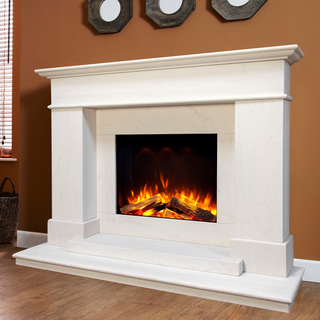 DLX Boticelli 600 Complete Limestone Fire and Fireplace Suite - Celsi