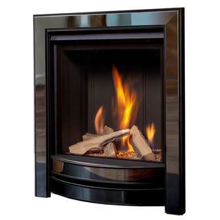 Romance Glass Fronted HE 16" Hearth Inset Log Effect Gas Fire - Flavel