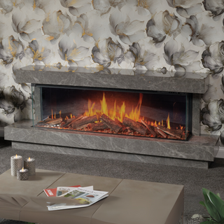 Stoneleigh Floor Mounted Electric Fireplace Suite - Solution