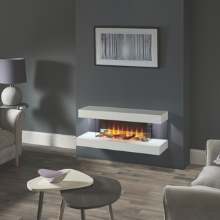 Tamarin Wall Mounted Electric Fire and MDF Fireplace Suite - Solution
