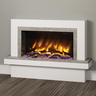 Pryzm Vardo Timber Floor Mounted Fire and Fireplace Suite