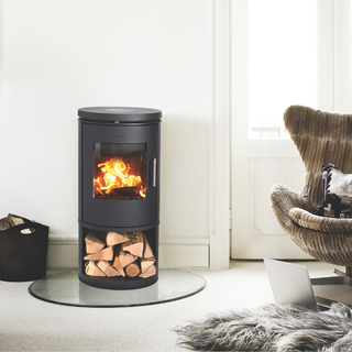 6143 Open Base Cylindrical Wood Burning Stove - Morsø