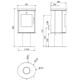 6148 Pedestal Base Cylindrical Wood Burning Stove - Morsø