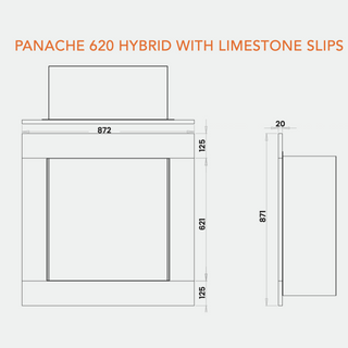 Panache 620 Hybrid Log Effect CF Gas Fire - Charlton & Jenrick