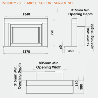 Ex-Display Coalport 54" Micromarble 790FL Mk2 Gas Fireplace - Charlton & Jenrick
