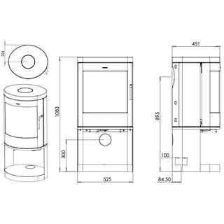 8643 Cylindrical 8.9kW Wood Burning Stove - Morsø