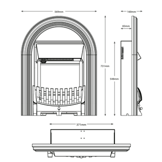 Abbey 16" Hearth Inset Electric Fire - Flare