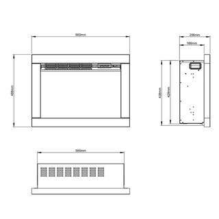 Adali 26" Wall Inset Electric Fire - Flare