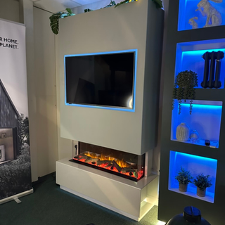 Ex-Display Pre-Built Media Wall Complete with Dimplex Vivente Plus Fire