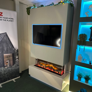 Ex-Display Pre-Built Media Wall Complete with Dimplex Vivente Plus Fire