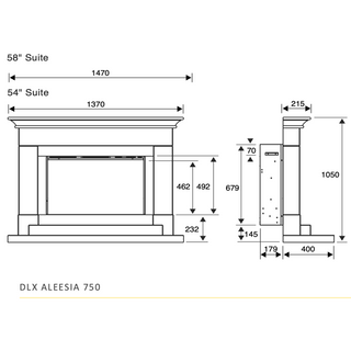 Celsi DLX Aleesia 750 Illumia Complete Limestone Fire and Fireplace Suite