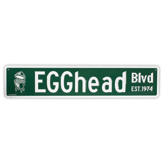 Stamped Aluminium EGGhead Street Sign - Big Green Egg