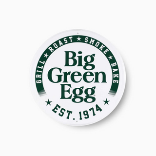 Round Stamped Aluminium Est. 1974 Sign White - Big Green Egg