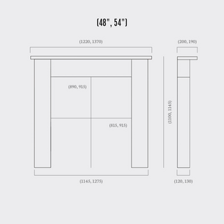 Appledore 48" or 54" Aegean Limestone Fireplace Mantel