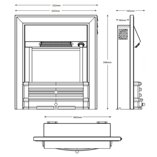 Aspen 16" Hearth Inset Electric Fire - Flare