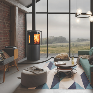 Atlas 3 Wood Burning Stove 6kW Side Windows With Black Glass Sides - FireFX