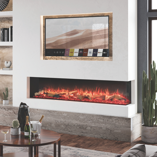 Avanti RW 3-Sided Media Wall Electric Fire - Onyx