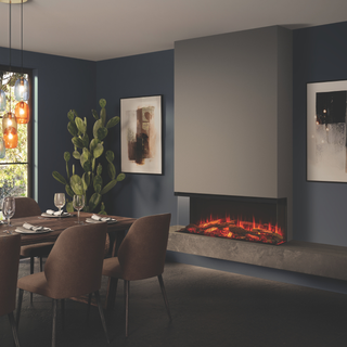 Avita RW 3-Sided Media Wall Electric Fire - Onyx