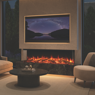 Avita RW 3-Sided Media Wall Electric Fire - Onyx