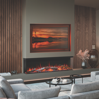 Avita RW 3-Sided Media Wall Electric Fire - Onyx