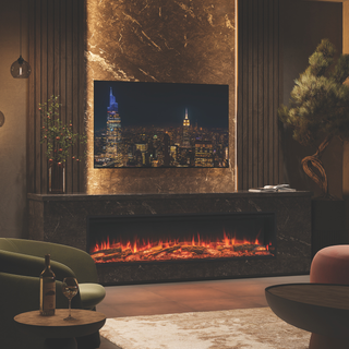 Avita RW 3-Sided Media Wall Electric Fire - Onyx