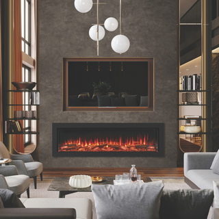 Avita RW 3-Sided Media Wall Electric Fire - Onyx