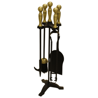 Ball Top Companion Set Black & Antique - Manor