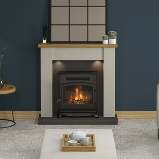 Barrowden 42" Flat-To-Wall Electric Stove Timber Inglenook - Flare