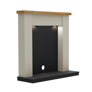 Barrowden 42" Flat-To-Wall Electric Stove Timber Inglenook - Flare