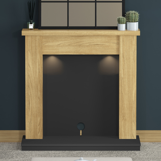 Barrowden 42" Flat-To-Wall Electric Stove Timber Inglenook - Flare