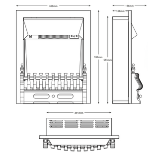 Bayden 16" Hearth Inset Electric Fire - Flare