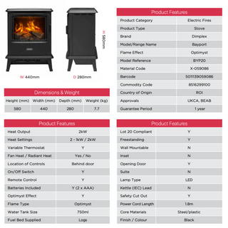 Bayport Optimyst Electric Stove - Dimplex