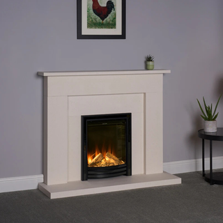 Beckford 48" Aegean Limestone Complete Fireplace Suite - FDC