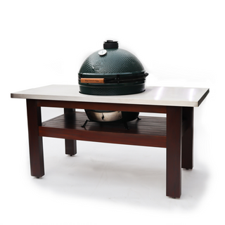 Stainless Steel Topped Premium Royal Mahogany Table - Big Green Egg