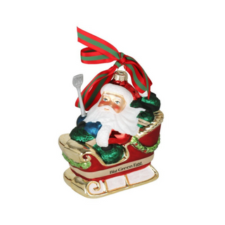 Glass Christmas Ornament Classic Santa Bauble - Big Green Egg