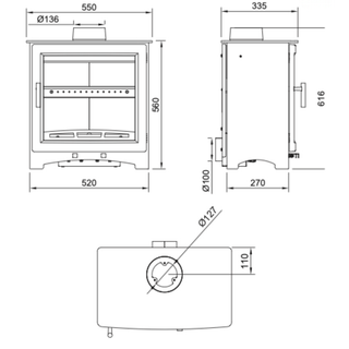 Birchley XL 5kW Multi Fuel Stove - Oakleaf Stoves