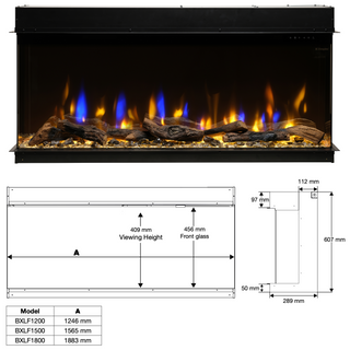 Dimplex Ignite Bold Optiflame 3-Sided Media Wall Electric Fire