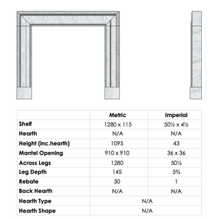 Bolection 50" Bianca Carrara Marble Fireplace Mantel - FDC