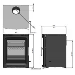 BPV5W Purevision 5kW Wide Free-Standing Stove