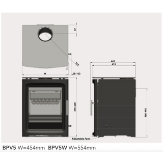 BPV5 Purevision 5kW Free-Standing Stove