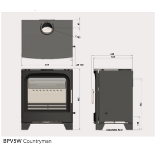 Purevision Countryman 5kW Wide Free-Standing Stove