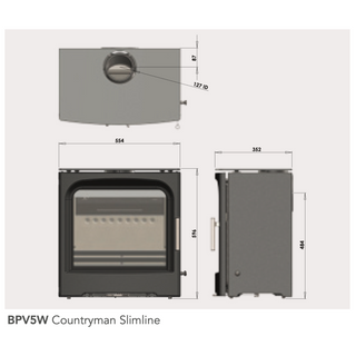 Purevision Countryman 5kW Wide Slimline Free-Standing Stove