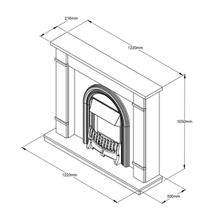 Broadwell 48" Flat-To-Wall Electric Fire and Fireplace Suite - Flare