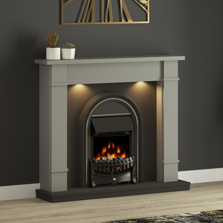 Broadwell 48" Flat-To-Wall Electric Fire and Fireplace Suite - Flare