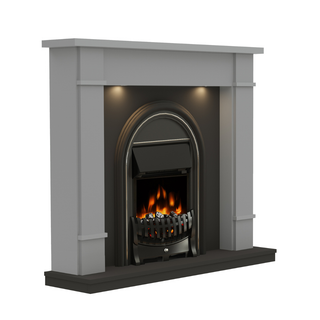 Broadwell 48" Flat-To-Wall Electric Fire and Fireplace Suite - Flare