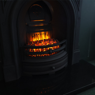 Ex-Display Greenock 36" Black Cast Iron Combination Electric Fireplace Package